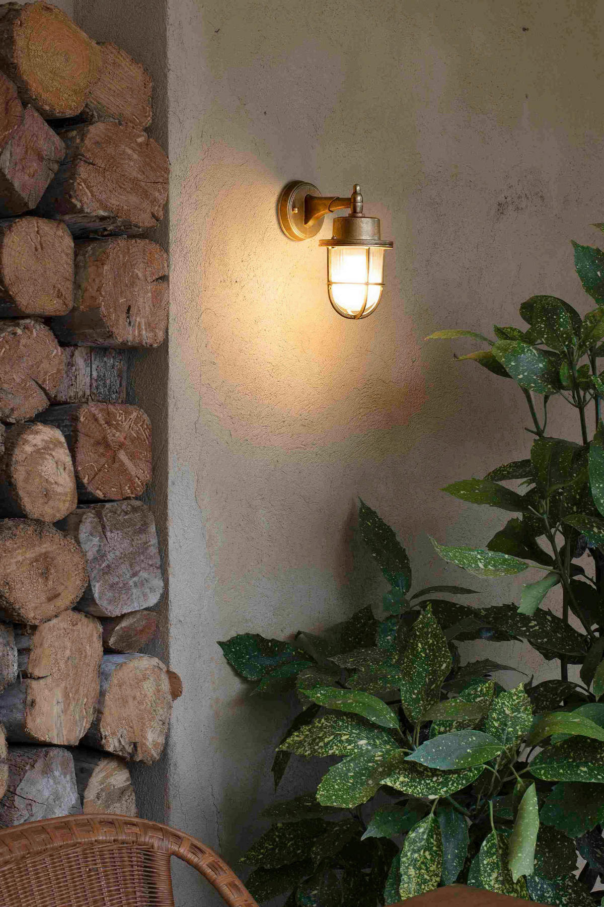 AUSSENWANDLEUCHTE 12/20/23 cm  - Sandfarben/Messingfarben, Design, Metall (12/20/23cm) - Faro Barcelona