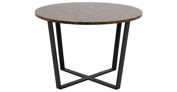 ESSTISCH in Holzwerkstoff 110/110/75 cm - Schwarz/Braun, Design, Holzwerkstoff/Metall (110/110/75cm) - Carryhome