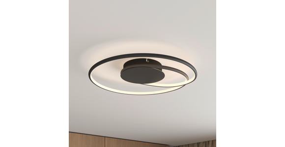 LED-DECKENLEUCHTE 45/8 cm   - Schwarz, LIFESTYLE, Kunststoff/Metall (45/8cm) - Novel