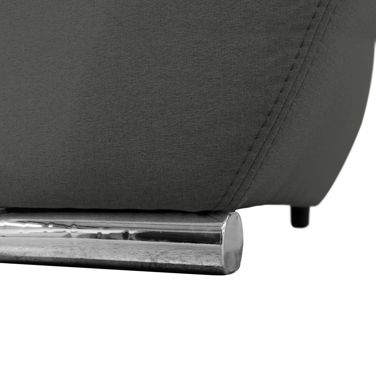 ECKSOFA Grau Flachgewebe  - Silberfarben/Grau, Design, Kunststoff/Textil (167/281cm) - MID.YOU