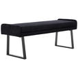 HOCKERBANK 140/51/49 cm Webstoff Schwarz, Dunkelgrau - Dunkelgrau/Schwarz, Design, Textil/Metall (140/51/49cm) - Novel