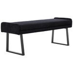 HOCKERBANK 140/51/49 cm Webstoff Schwarz, Dunkelgrau  - Dunkelgrau/Schwarz, Design, Textil/Metall (140/51/49cm) - Novel