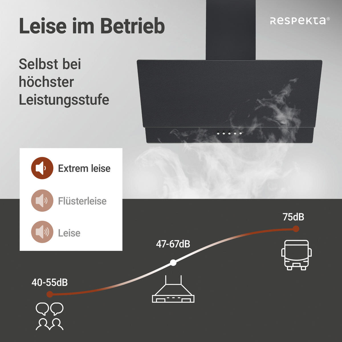 DUNSTABZUGSHAUBE CH35060MS-19  - Schwarz, Trend, Glas/Metall (60/59,5-87,5/26,3cm) - Respekta