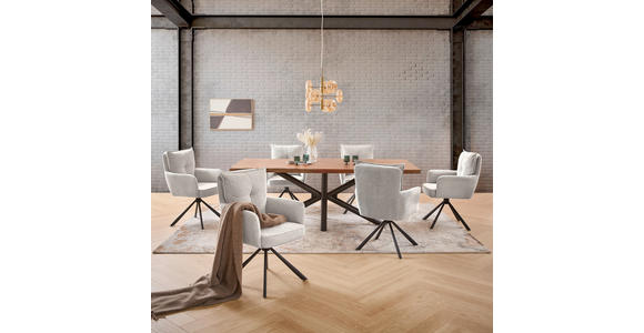 ARMLEHNSTUHL  Sitzfläche 180° drehbar Cord  - Beige, Design, Textil/Metall (60/95/67cm) - Novel