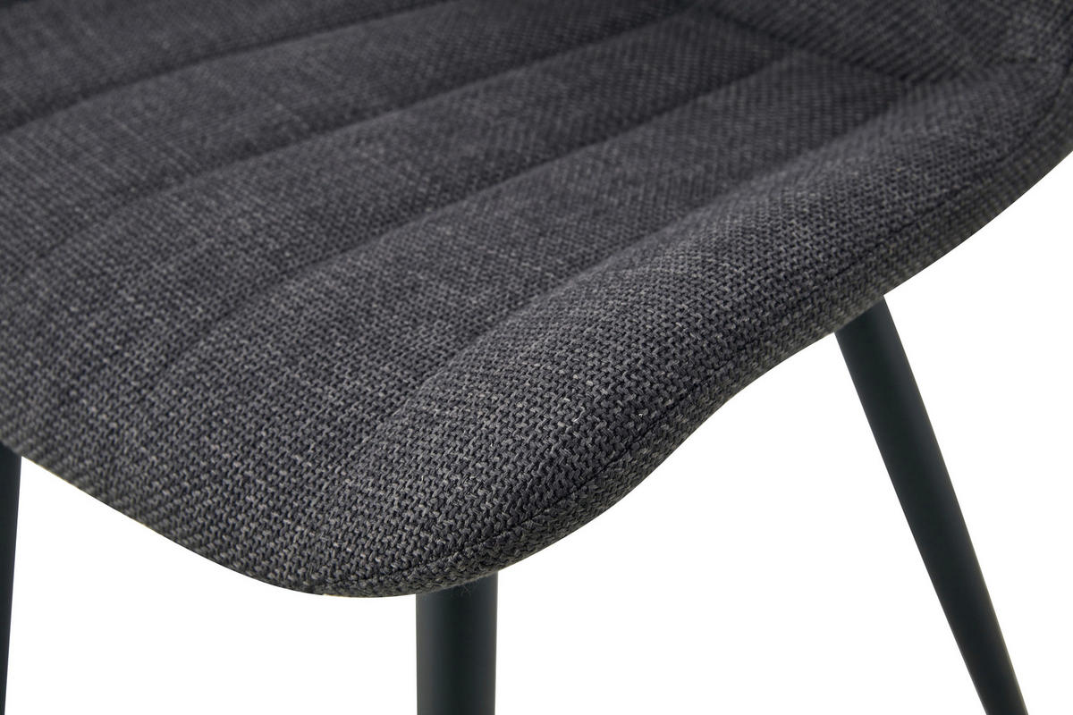 STUHL-SET 2 Stück  in Webstoff  - Anthrazit/Schwarz, MODERN, Textil/Metall (53/86/59cm) - MID.YOU