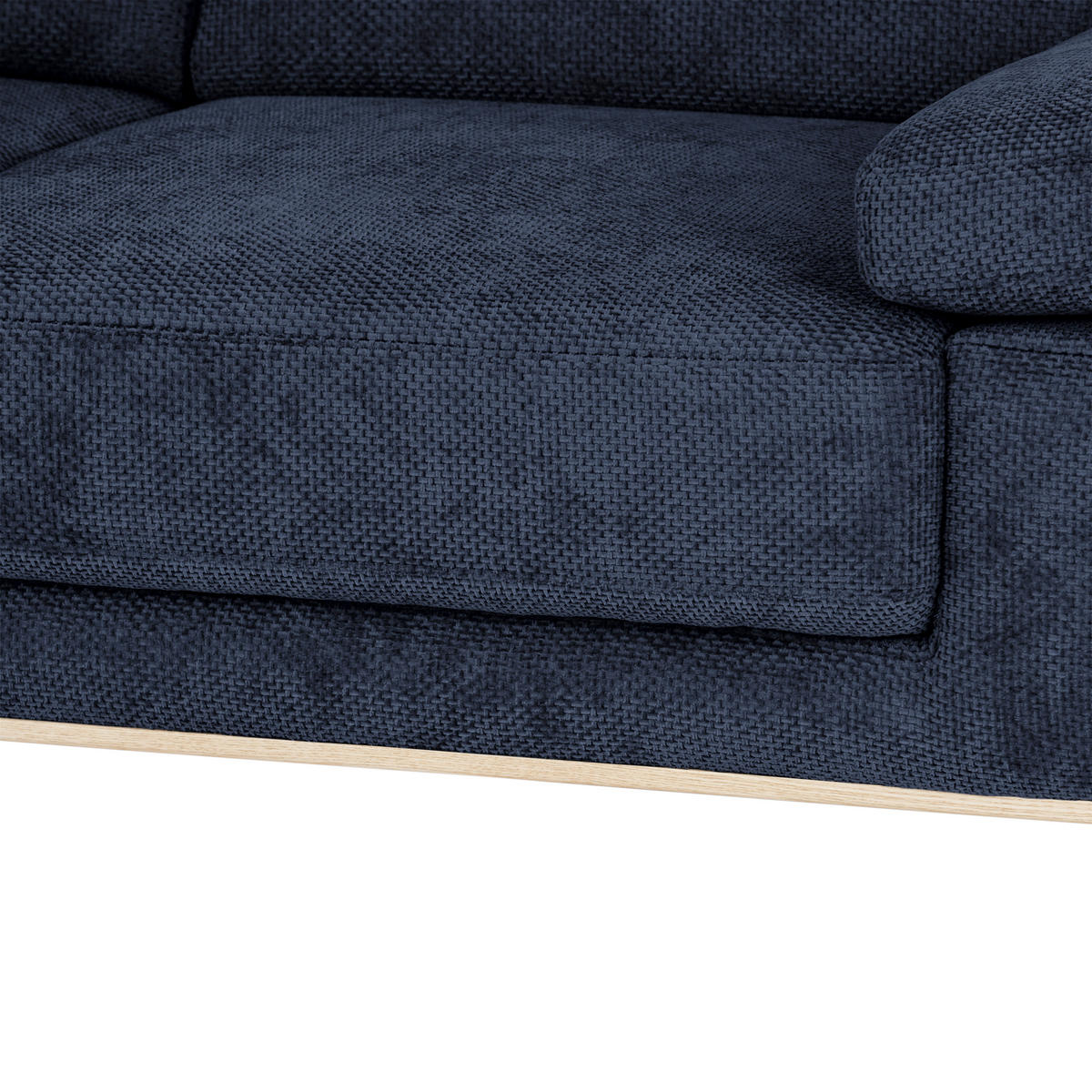 ECKSOFA ROYCE Dunkelblau Struktur  - Schwarz/Dunkelblau, MODERN, Textil/Metall (194/283cm) - MID.YOU