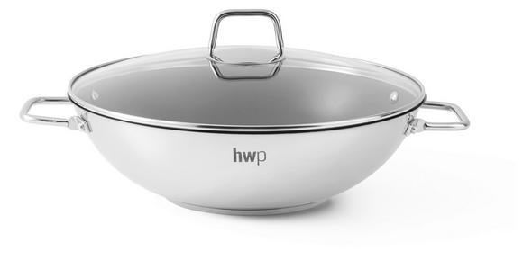 WOK SAPHIRA Greblon®-Antihaftbeschichtung  - Klar/Edelstahlfarben, Basics, Glas/Metall (32/9,2cm) - Homeware Profession.