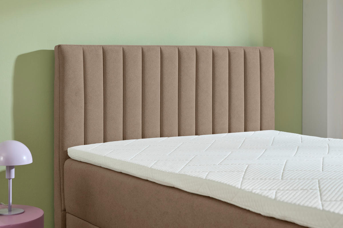 BOXBETT 90/200 cm  in Taupe  - Taupe/Schwarz, KONVENTIONELL, Kunststoff/Textil (90/200cm) - Boxxx