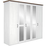 DREHTÜRENSCHRANK  in Weiß, Trüffeleichefarben  - Trüffeleichefarben/Weiß, LIFESTYLE, Glas/Holzwerkstoff (241/212/62cm) - Carryhome