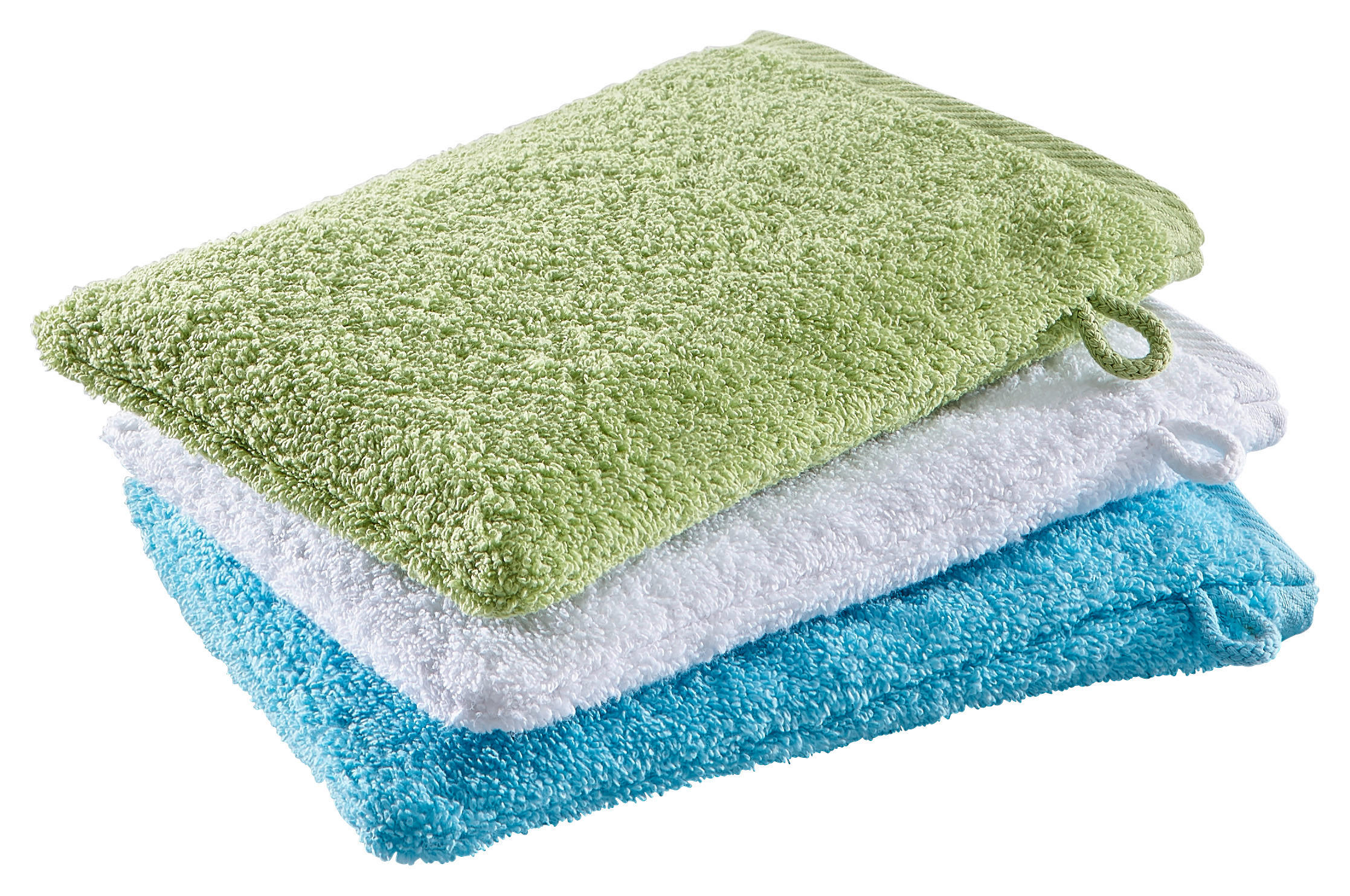 Waschlappen 4er-Set Quattro - Grün, Basics, Textil (16/22cm) - Esposa
