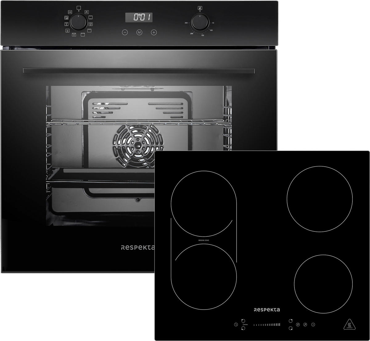 UGNSSET ASET7006600I  - svart, Trend, metall/glas (59,5/59,5/56,5cm) - Respekta