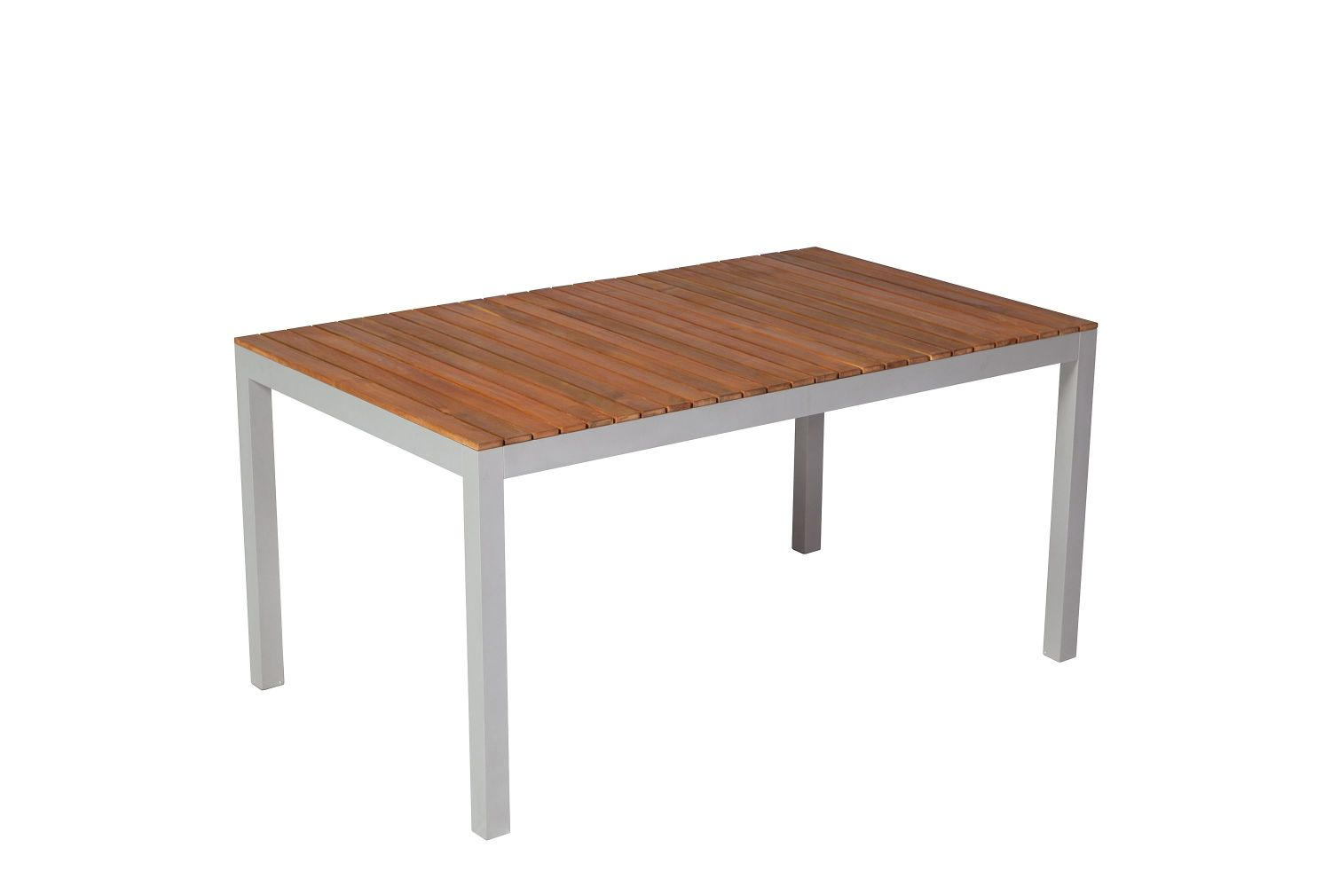 GARTENTISCH Holz, Metall Silberfarben, Akaziefarben rechteckig  - Silberfarben/Akaziefarben, ROMANTIK / LANDHAUS, Holz/Metall (150/90/74cm) - Gardenson