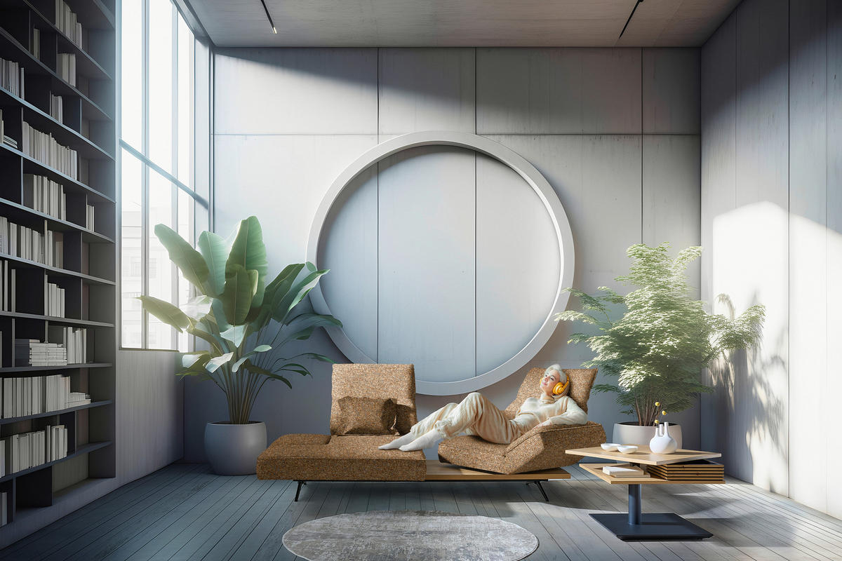 ECKSOFA  in Chenille Cognac  132/240 cm  - Cognac/Schwarz, Design, Holz/Textil (132/240cm) - Koinor