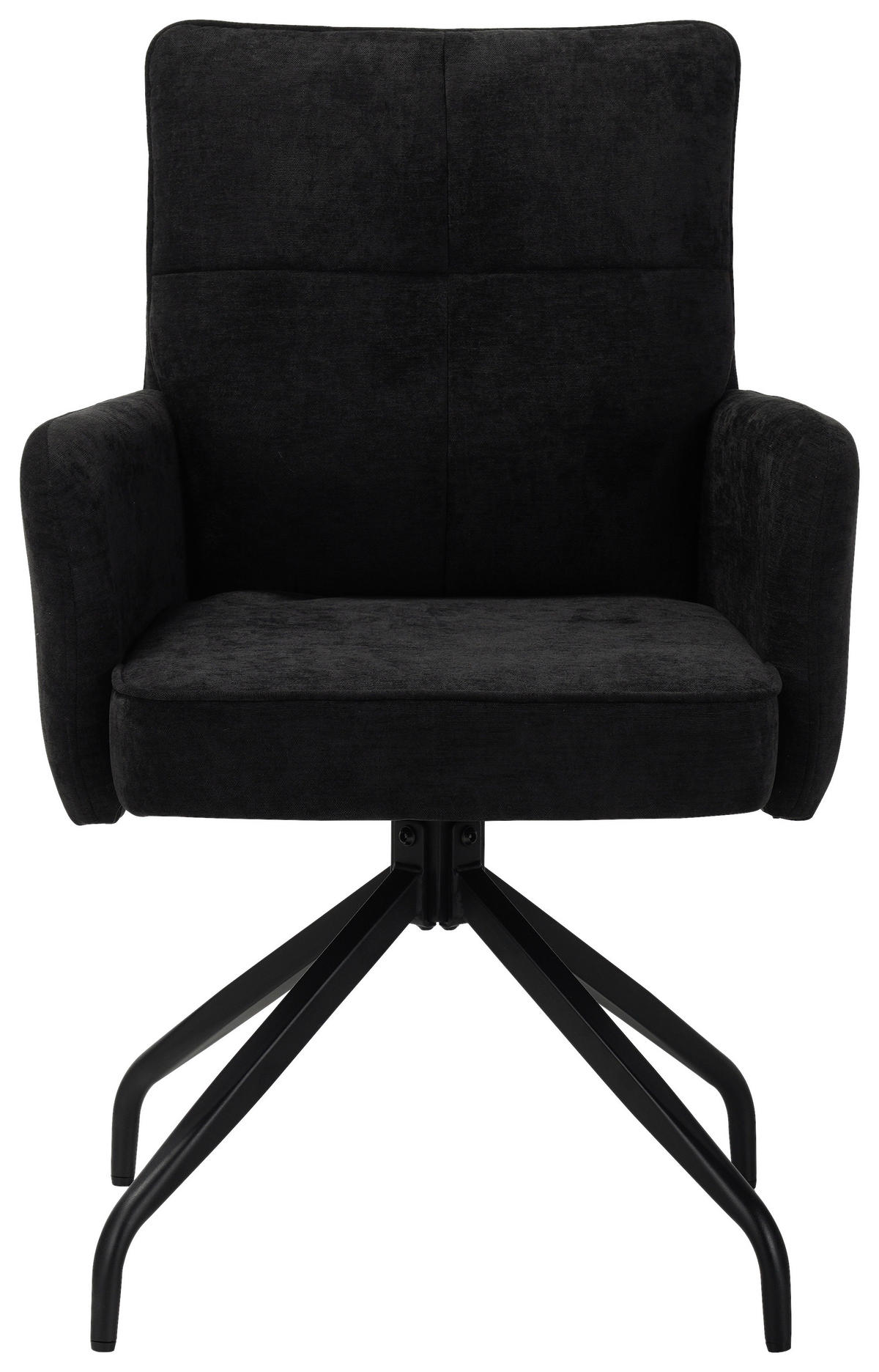 ARMLEHNSTUHL  Sitzfläche 180° drehbar Mikrofaser  - Schwarz, Design, Textil/Metall (60/90/68cm) - Carryhome
