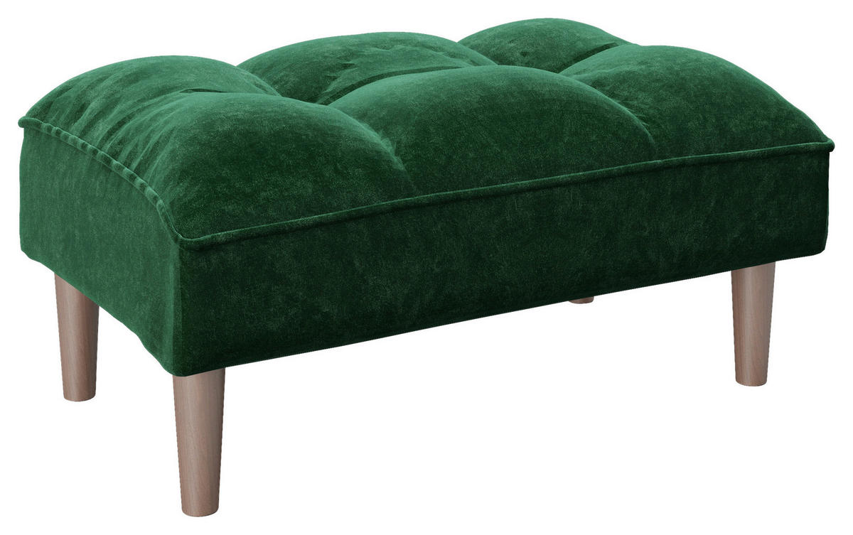 HOCKER PLAYBOY Samt Grün  - Grün, KONVENTIONELL, Holz/Textil (88/43,5/57cm) - Playboy