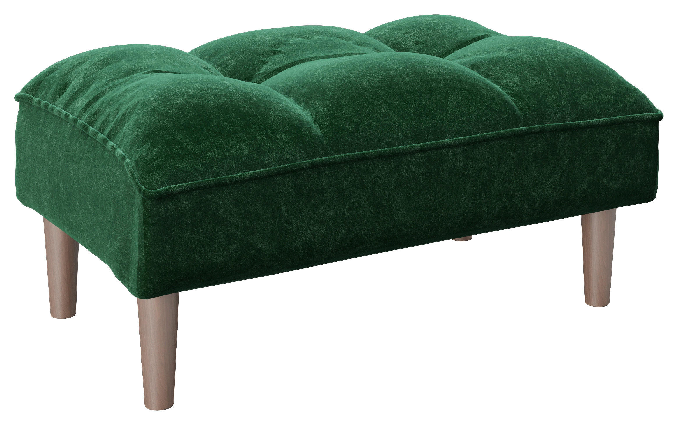 Polsterhocker Scarlett Grün Samt H: 43,5 Cm