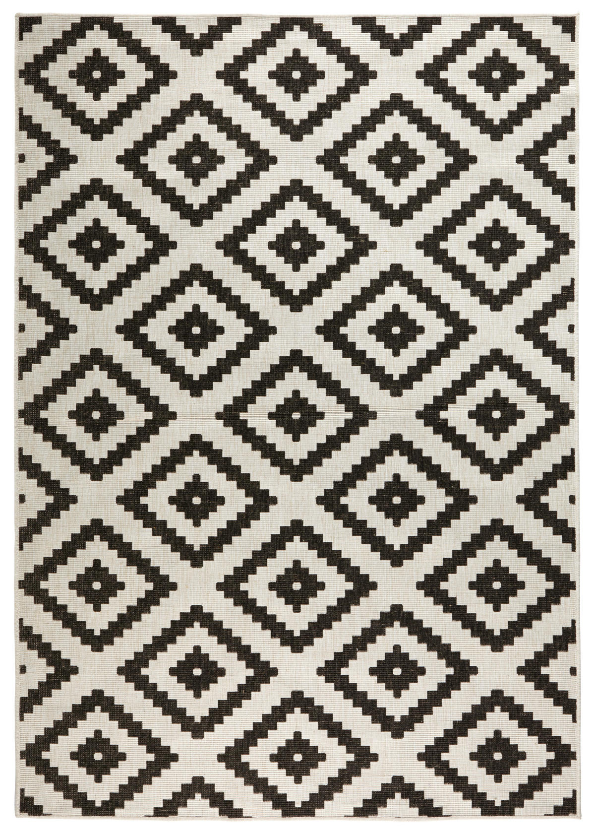 OUTDOORTEPPICH 80/150 cm Twin Creme, Schwarz  - Creme/Schwarz, Basics, Kunststoff (80/150cm)