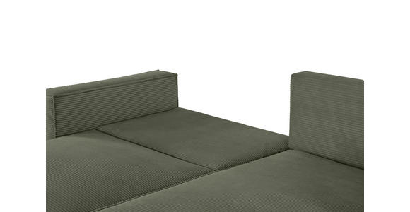 ECKSOFA in Feincord Olivgrün - Schwarz/Olivgrün, KONVENTIONELL, Kunststoff/Textil (242/151cm) - Carryhome