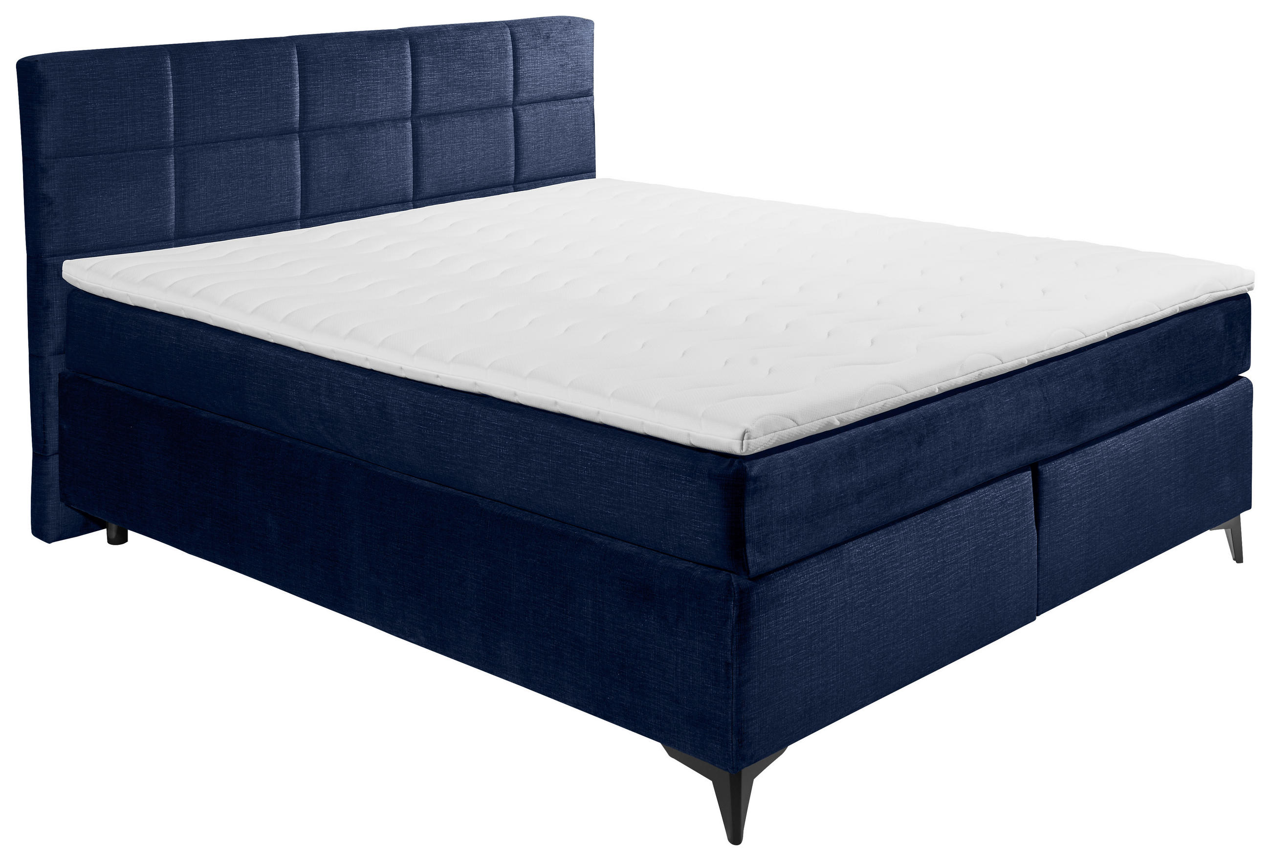 BOXSPRINGBETT 180/200 cm  in Blau  - Blau/Schwarz, Design, Holzwerkstoff/Kunststoff (180/200cm) - Xora