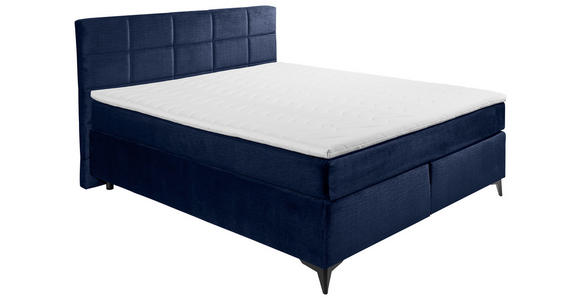 BOXSPRINGBETT 180/200 cm,  in Blau  - Blau/Schwarz, Design, Holzwerkstoff/Kunststoff (180/200cm) - Xora