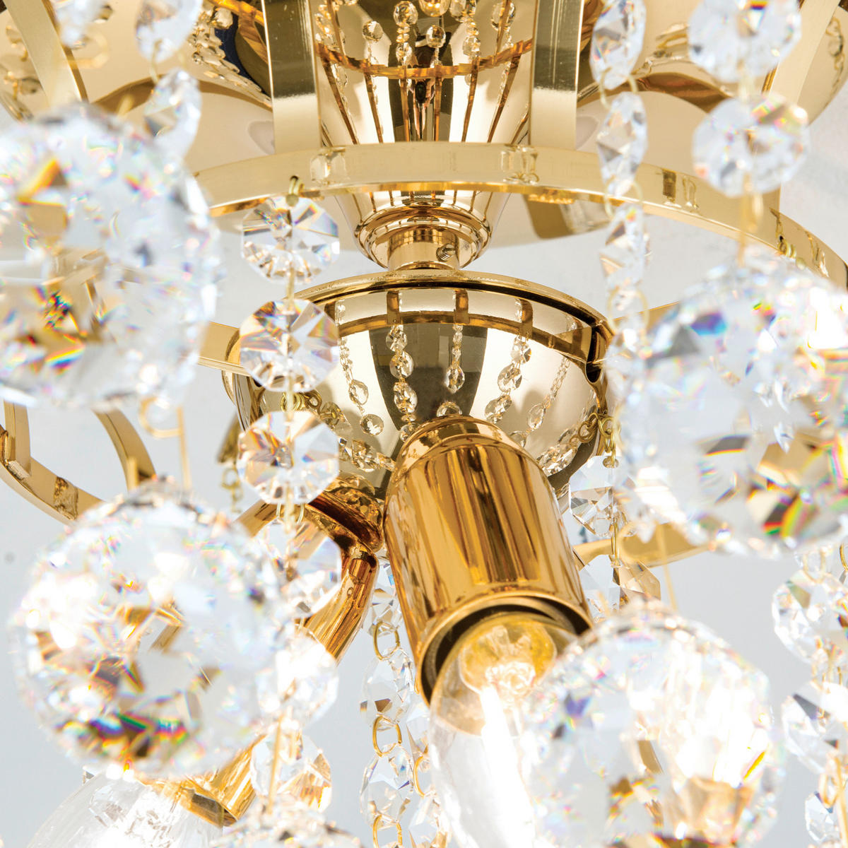 KRISTALL-DECKENLEUCHTE Kristall Klassisch 42,0/38,0 cm   - Goldfarben, LIFESTYLE, Glas/Metall (42,0/38,0cm)