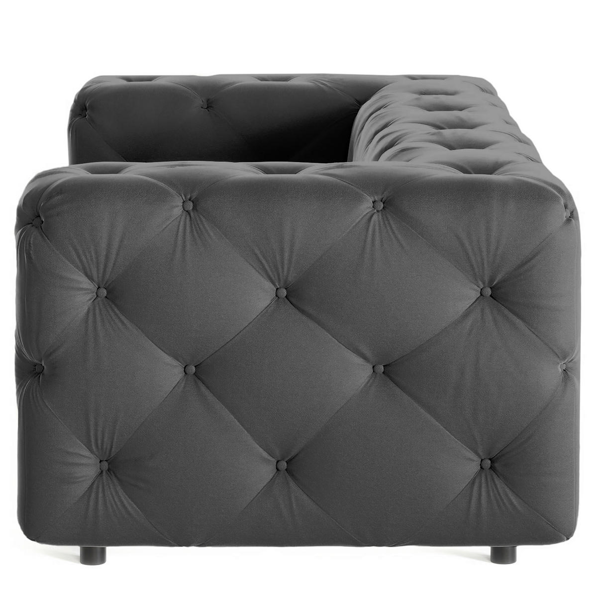 2-SITZER-SOFA Fresco Samt Schwarz  - Schwarz, Design, Kunststoff/Textil (193/71/100cm) - P & B