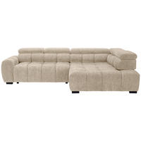 ECKSOFA inkl. Funktionen Naturfarben Webstoff  - Schwarz/Naturfarben, MODERN, Kunststoff/Textil (297/205cm) - Welnova