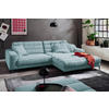 ECKSOFA Ottomane rechts  Badia Hellblau Cord  - Schwarz/Hellblau, Design, Textil/Metall (296/207cm) - Dieter Knoll