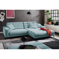 ECKSOFA Ottomane rechts  Hellblau Cord  - Schwarz/Hellblau, Design, Textil/Metall (296/207cm) - Dieter Knoll