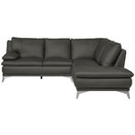 ECKSOFA Grün Echtleder  - Chromfarben/Grün, Design, Leder/Metall (242/224cm) - Novel