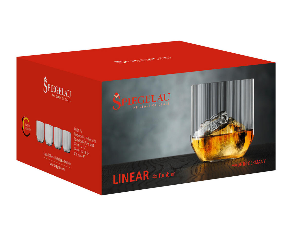 WHISKY-GLÄSERSET Linear  4-teilig  - LIFESTYLE, Glas (345ml) - Spiegelau