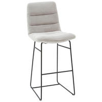 BARHOCKER Textil Hellgrau  - Hellgrau/Schwarz, Design, Textil/Metall (52/122/66cm) - Dieter Knoll