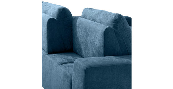 ECKSOFA in Flachgewebe Blau  - Blau, Design, Textil/Metall (260/188cm) - Hom`in