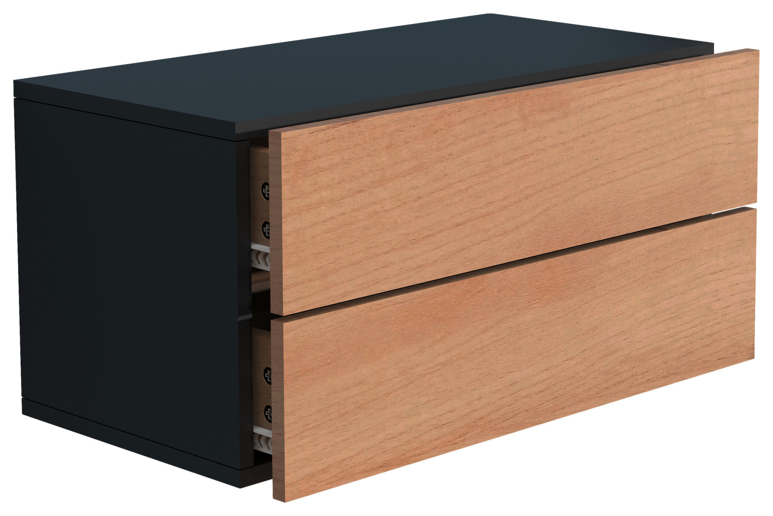 Noptieră, 60/30/32 cm, negru, stejar miere