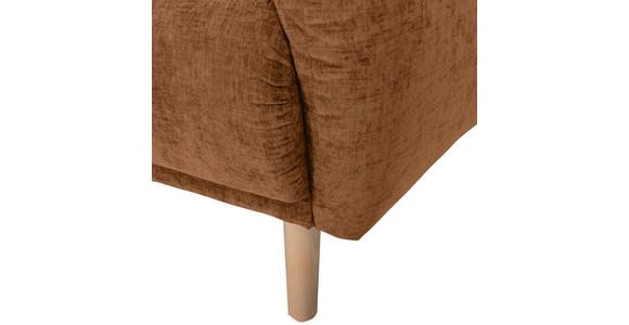 ECKSOFA Rostfarben Flachgewebe  - Rostfarben/Buchefarben, KONVENTIONELL, Holz/Textil (144/230cm) - Carryhome