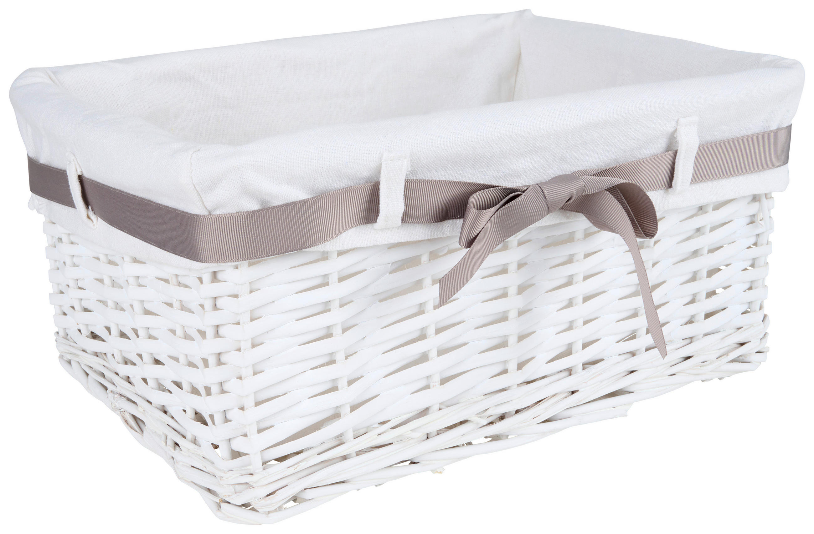 KOŠARA ZA REGAL 35/25/16 cm - bijela/siva, Basics, tekstil/drvo (35/25/16cm) - Landscape