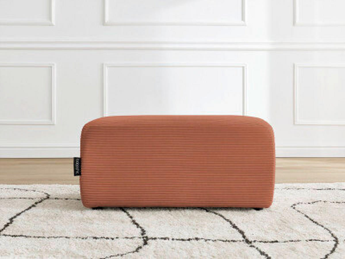 HOCKER ATILLA Cord Orange  - Schwarz/Orange, MODERN, Kunststoff/Textil (92/44/48cm)