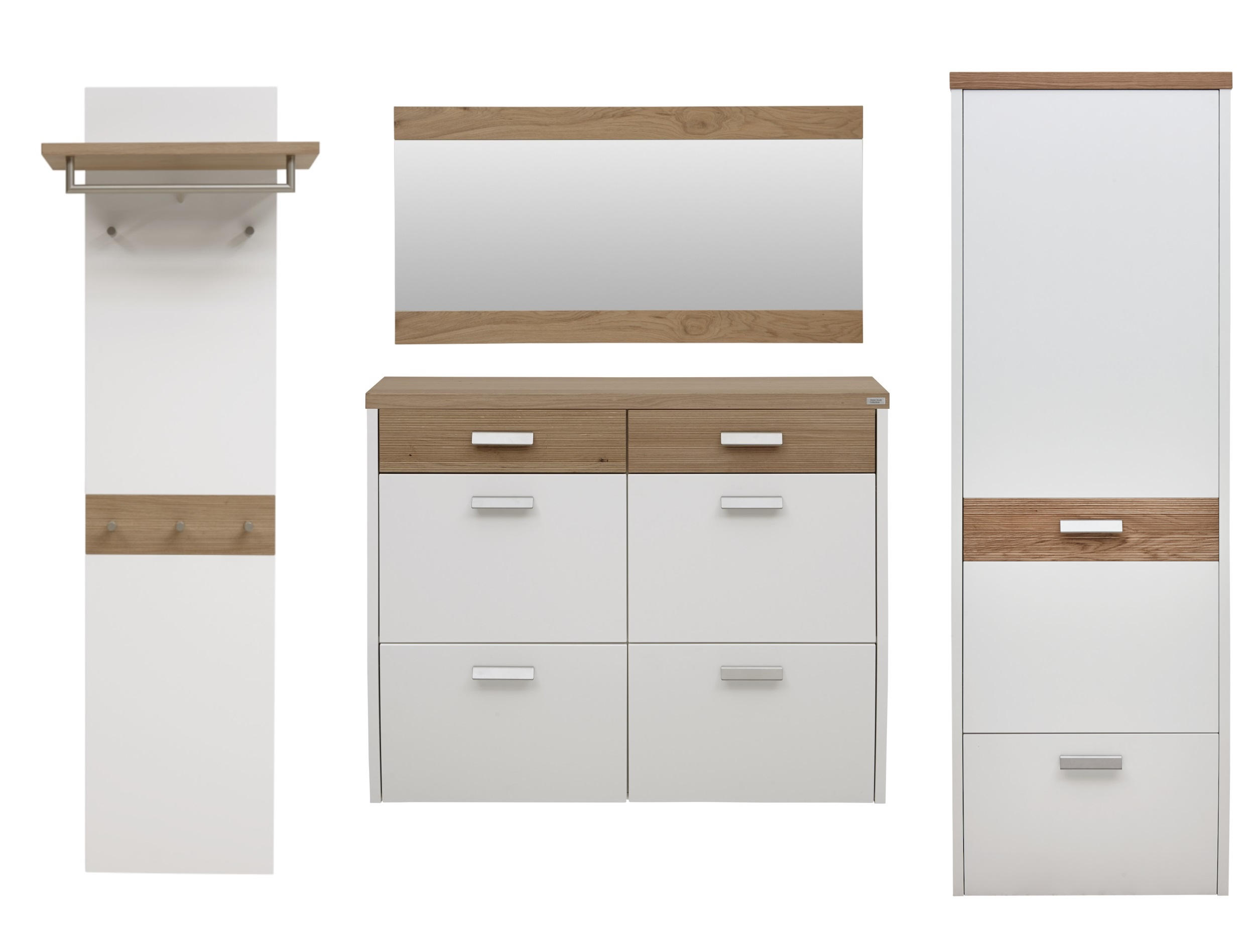 GARDEROBE Weiß, Eichefarben - Eichefarben/Weiß, Design, Holz (270/200/32cm) - Dieter Knoll