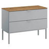 KOMMODE 80/61/42 cm  in Grau, Eichefarben  - Eichefarben/Alufarben, Trend, Holzwerkstoff/Kunststoff (80/61/42cm) - Stylife