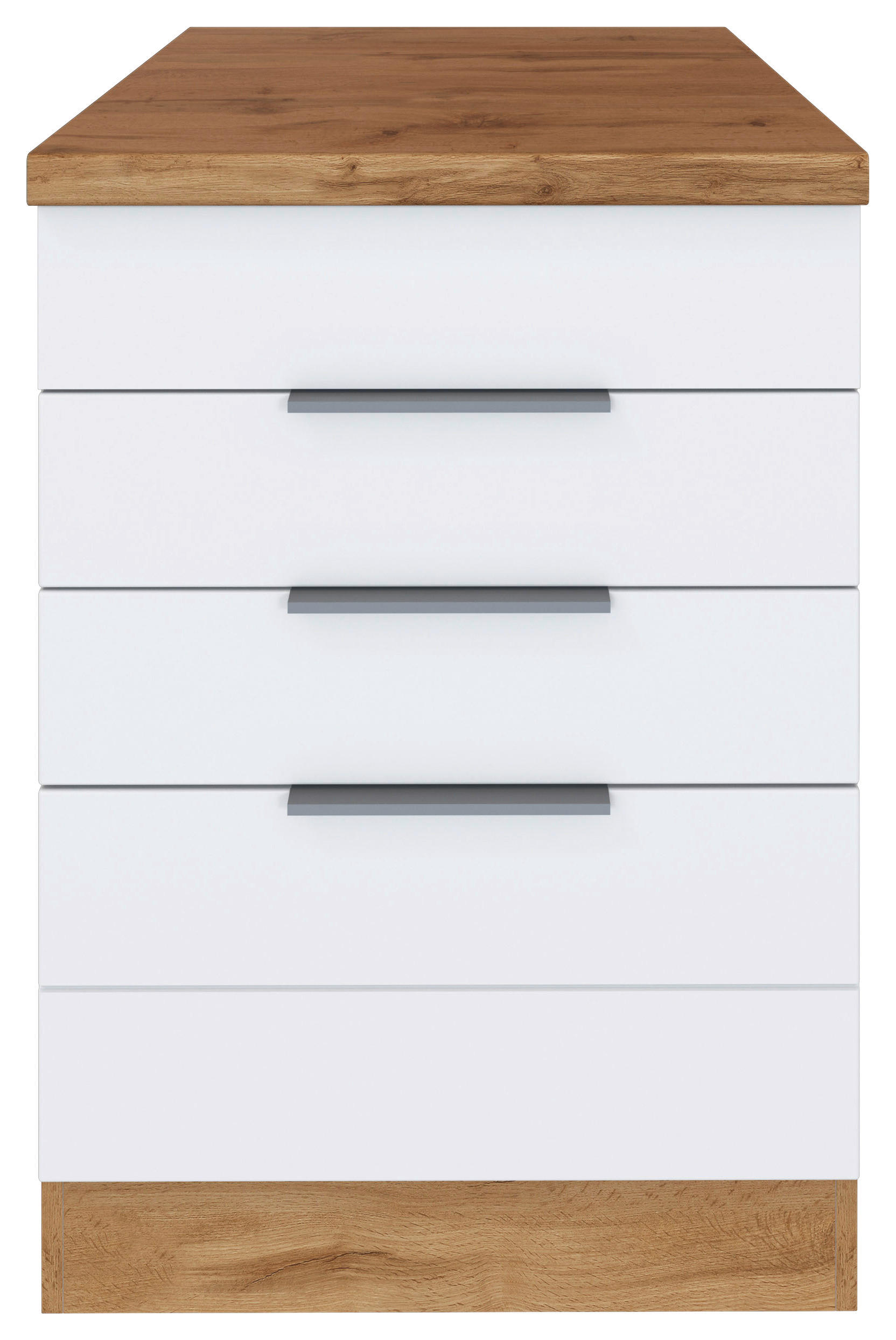 KOCHFELDUMBAUSCHRANK 60/86/60 cm in Weiss, Eiche Wotan - Weiss/Eiche Wotan, Design, Holzwerkstoff/Metall (60/86/60cm) - Held