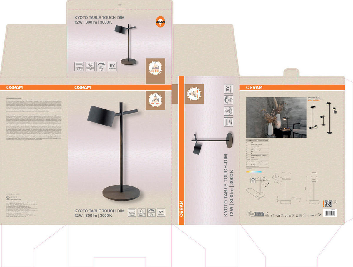 LED-TISCHLEUCHTE 16/24,5/40 cm   - Schwarz, Basics, Kunststoff/Metall (16/24,5/40cm) - Osram