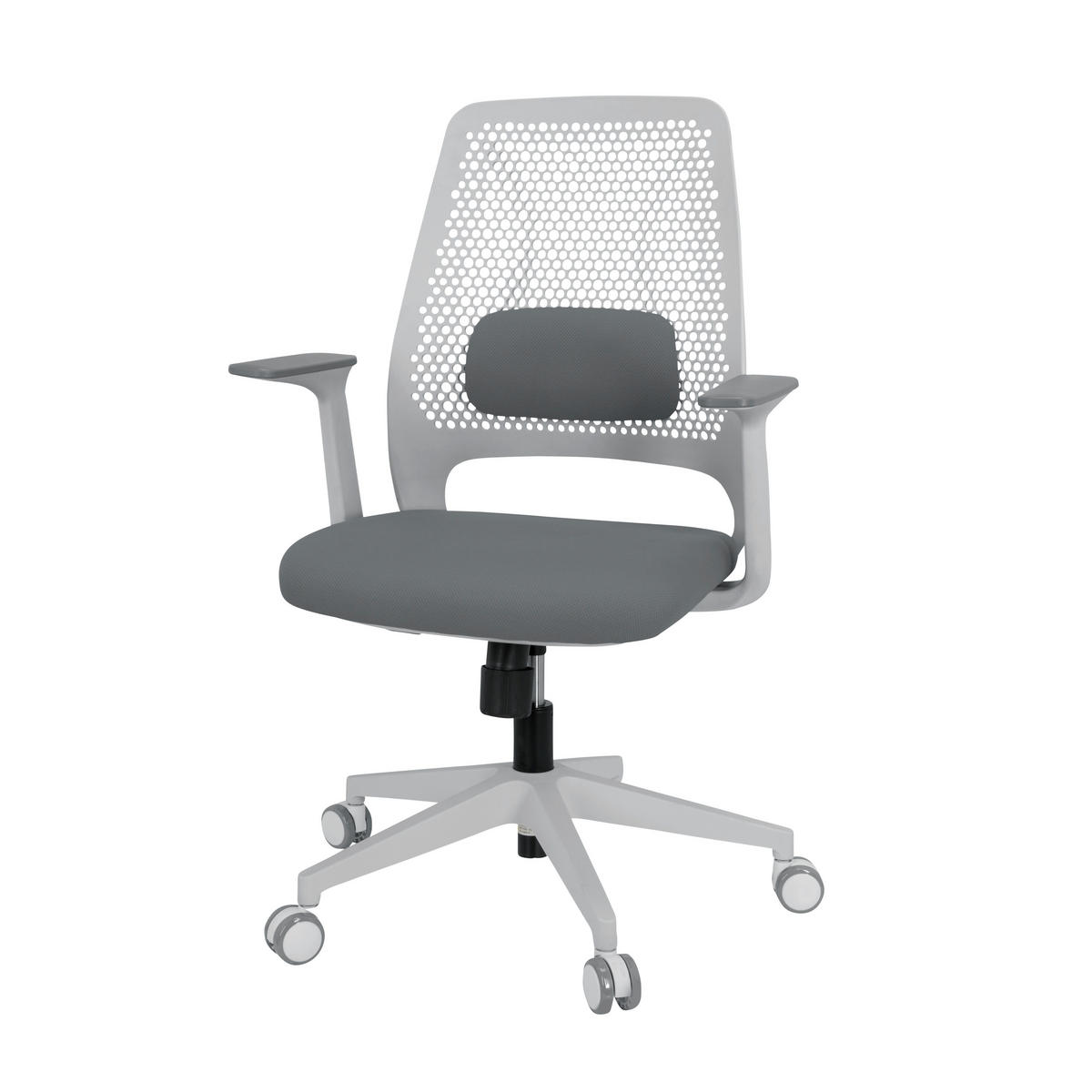 SNURRSTOL  i flatväv grå, vit  - vit/grå, Basics, textil/plast (63/99/56cm) - MID.YOU