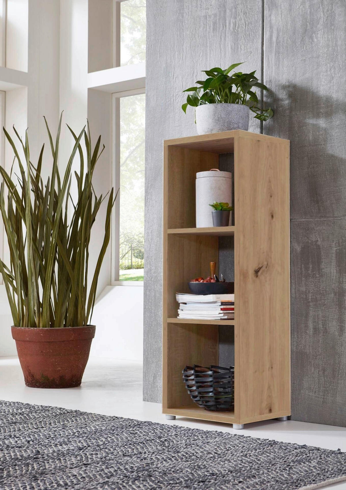 AKTENREGAL 37,5/108,5/33 cm  - Silberfarben/Eiche Artisan, MODERN, Holzwerkstoff (37,5/108,5/33cm) - MID.YOU