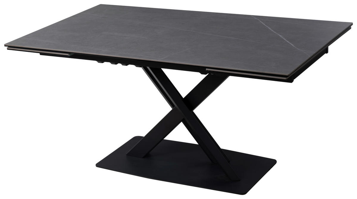 ESSTISCH in Metall, Glas, Keramik 160-240/90/76 cm  - Anthrazit/Schwarz, Design, Glas/Keramik (160-240/90/76cm) - Novel