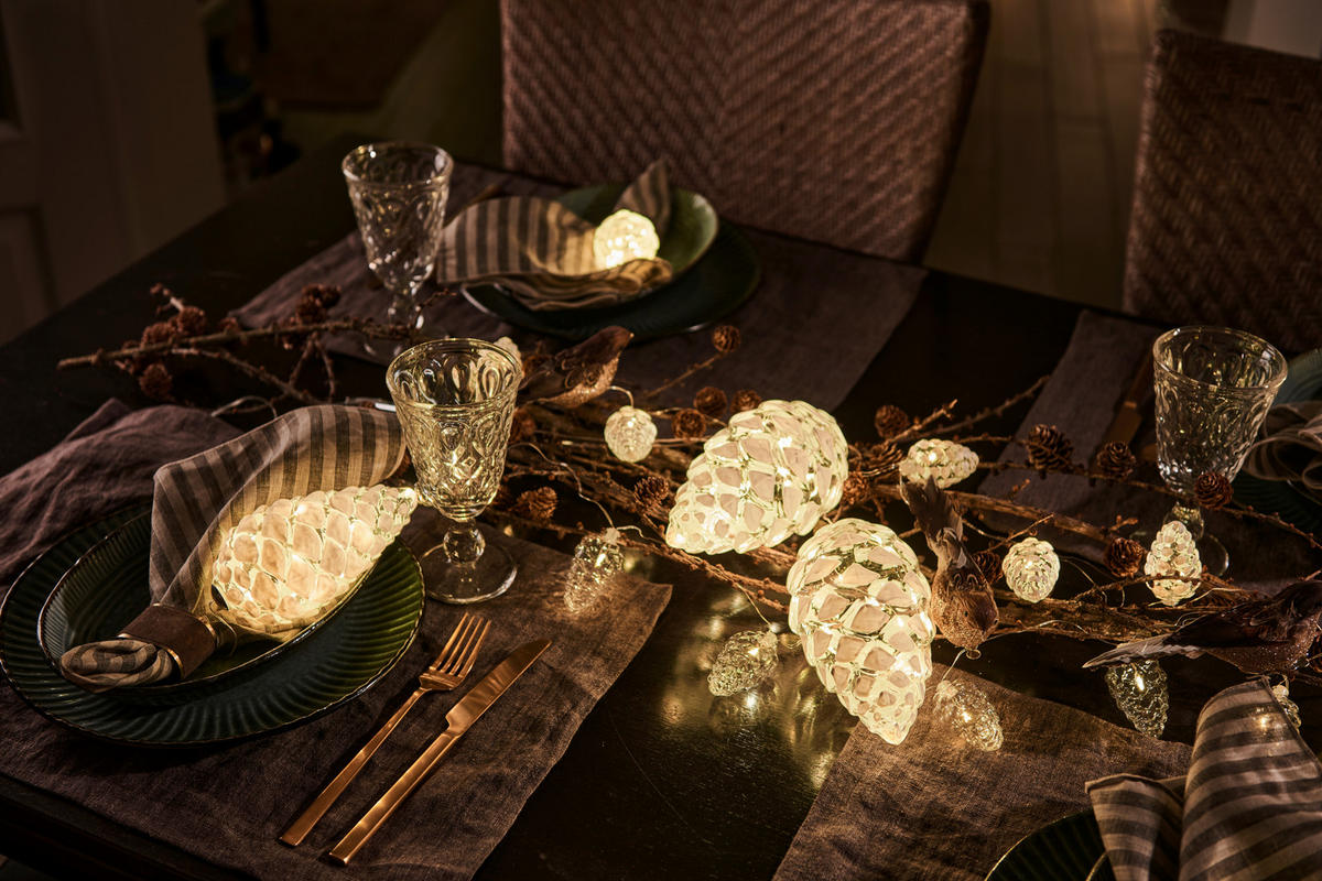 LED-DEKOLEUCHTE Christmas   - Transparent/Weiß, KONVENTIONELL, Glas (15cm)
