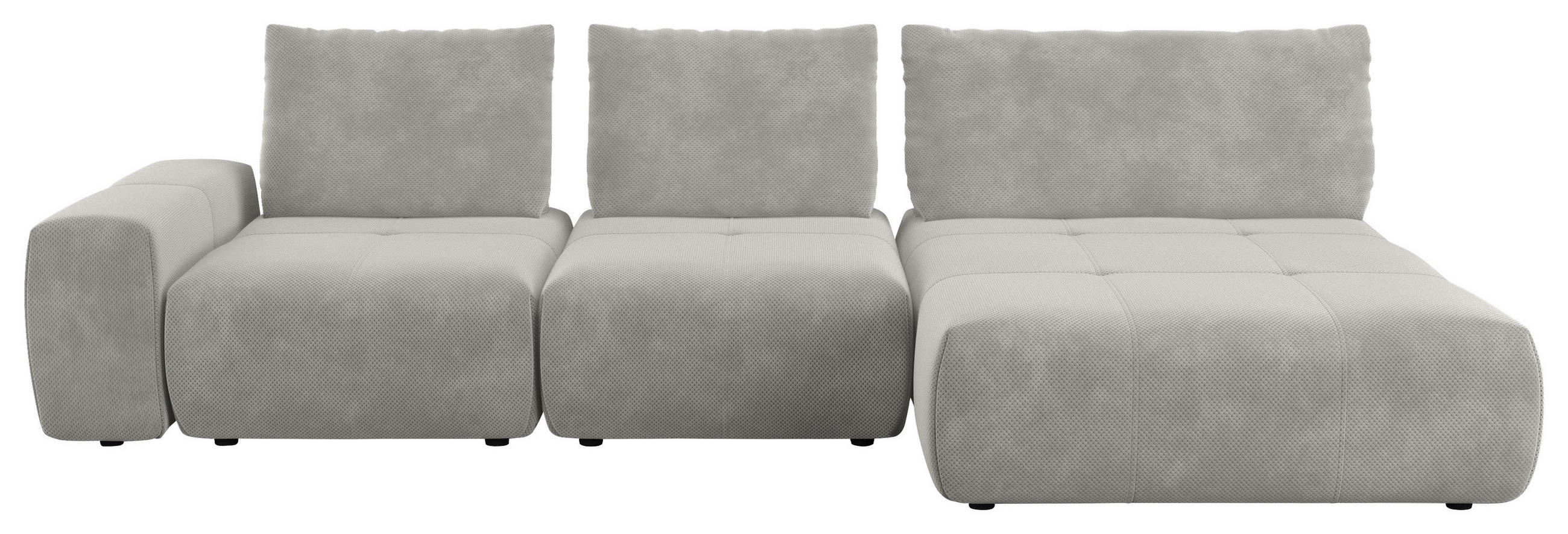 ECKSOFA in Velours Greige  - Greige/Schwarz, Design, Kunststoff/Textil (347/174cm) - Xora