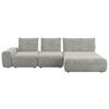 ECKSOFA in Velours Greige  - Greige/Schwarz, Design, Kunststoff/Textil (347/174cm) - Xora