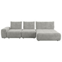 ECKSOFA in Velours Greige  - Greige/Schwarz, Design, Kunststoff/Textil (347/174cm) - Xora