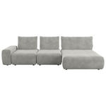 ECKSOFA in Velours Greige  - Greige/Schwarz, Design, Kunststoff/Textil (342/174cm) - Xora