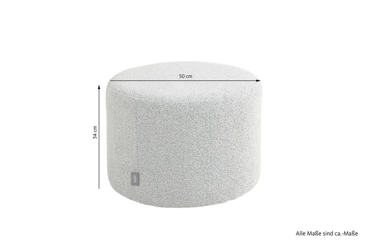 POUF Grau Textil Grau  - Grau, Modern, Textil (50/34/50cm) - Schöner Wohnen